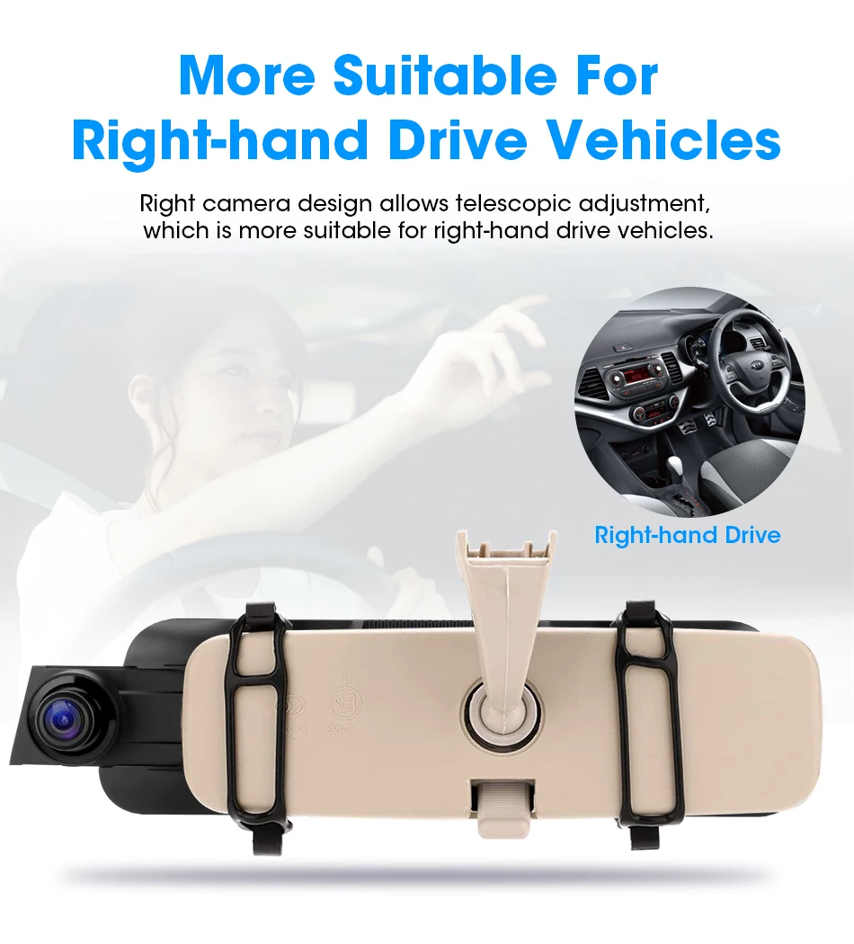 Tela de Toque Lente da Câmera Gravador de Câmera Jansite Carro Media Stream Dashcam Direito Super Night Vision Vídeo Time-lapse Traseira 10 Dvr 3 DVRCâmera Dash