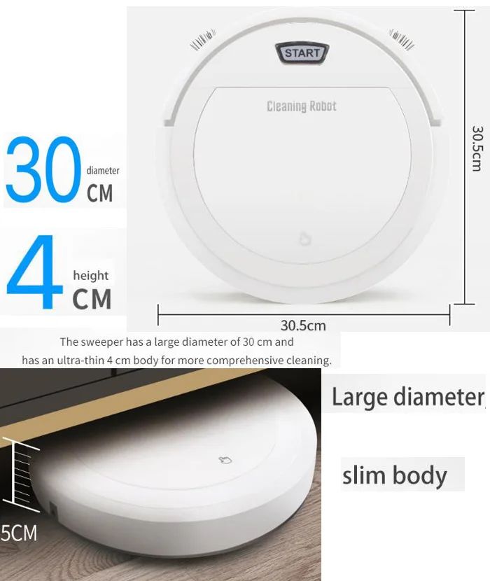 4 in 1 Rechargeable Auto Cleaning Robot Smart Sweeping Robot Dirt Dust Hair Automatic Cleaner For Home Electric Vacuum Cleaners