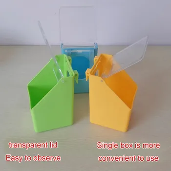 

Lid Trough Sink Parrot Cage Water Food Feeder Bowl Dispenser With Pet Bird Cage Versatile Single Hole Hanging Box With Outlet #7