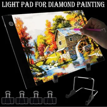 

A4 LED Light Pad for Diamond Painting, USB Powered 5D Diamond Embroidery Accessories Light Board Tools Kit