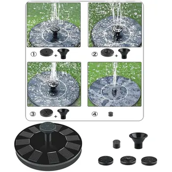 Vogel Bad Fontein 7V/6V Zonne-energie Fontein Drijvende Waterpomp 4 Sprinklerkoppen Garden Pool Vijver yard Garden Decoratie