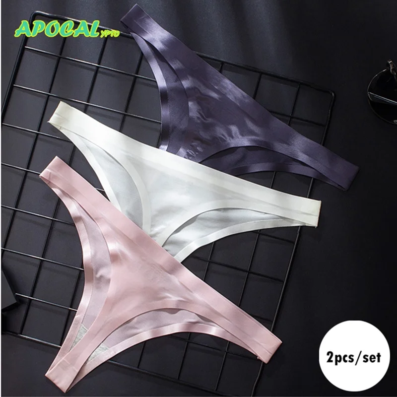 APOCAL Ice Silk стринги бесшовные трусики G String Плюс Размер низкая талия Femme Стринги