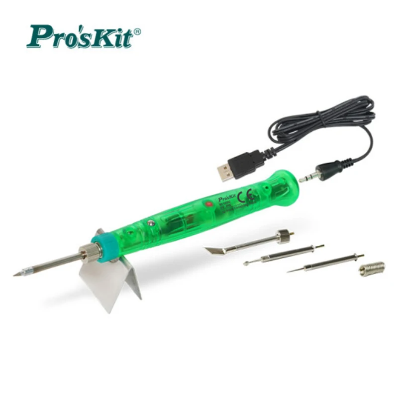 ProsKit Портативный Usb паяльник 5 в 8 Вт Электрический паяльник наконечник для ремонта с 3D-принтом Набор для ремонта утюга комплект для ремонта инструмент для сварки