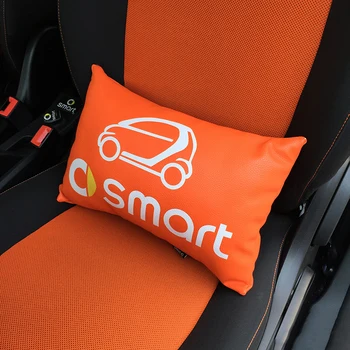 

Car Styling Seat Lumbar Cushion Backrest Lumbar Pillow PU Leather For Smart 451 453 fortwo forfour Universal Accessories