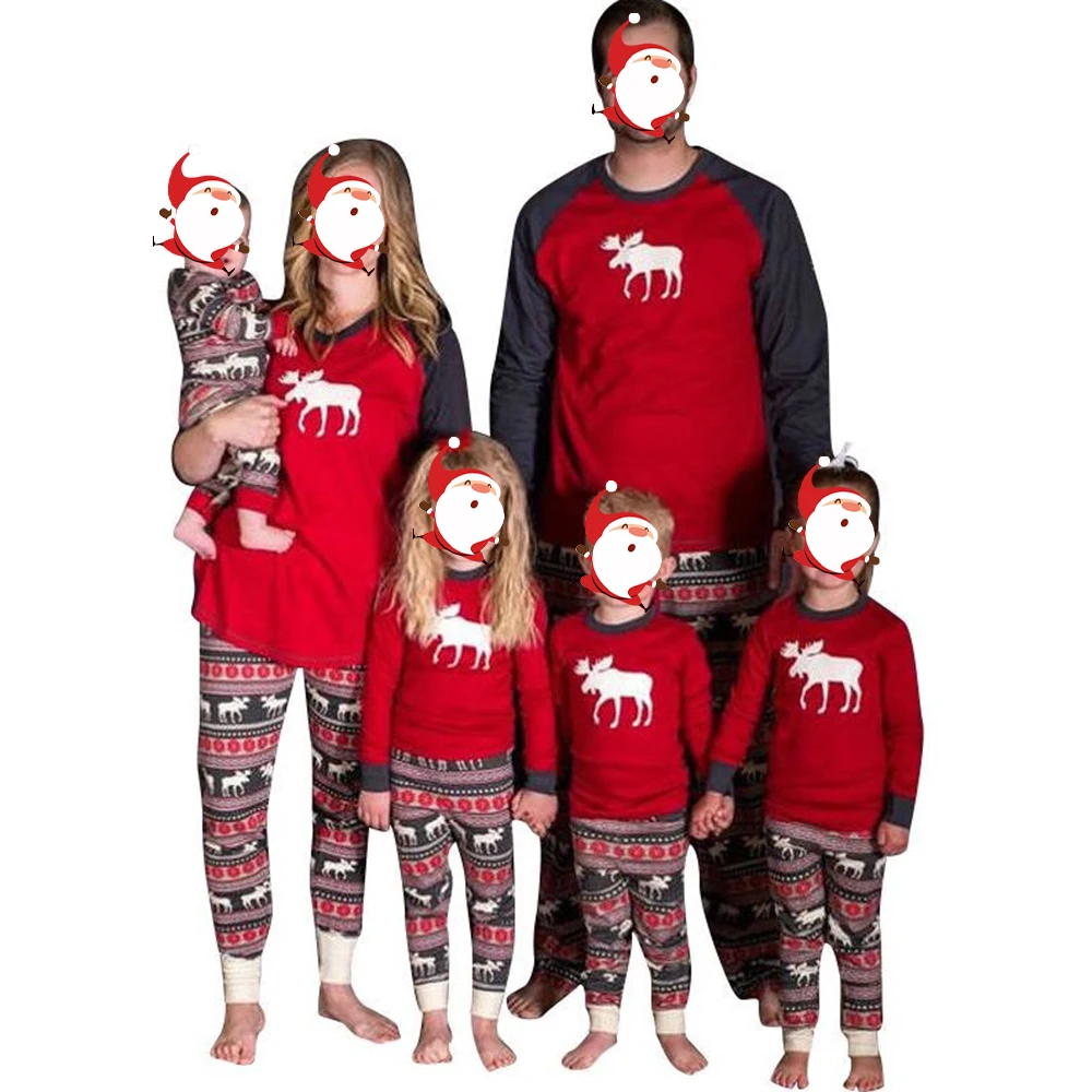 

Family Christmas Pajamas Set Mother Daughter Clothes Warm Adult Kids Girls Boy Mommy Sleepwear Nightwear Matching Family Outfits