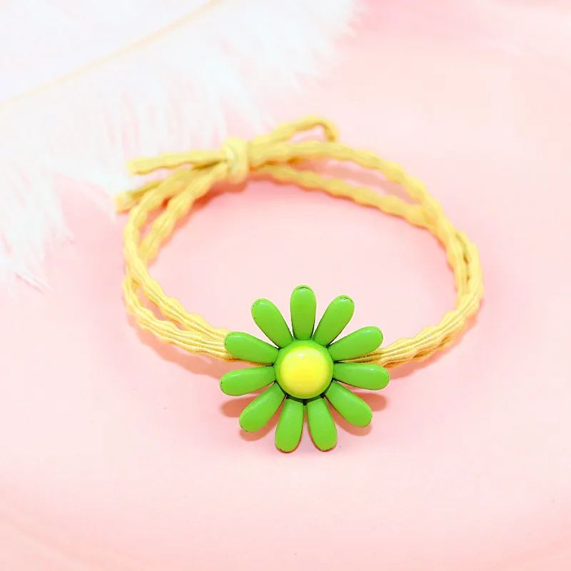 2PC Korean version of frangipani headdress seaside daisy flower circle girls cute hair rope hair accessories