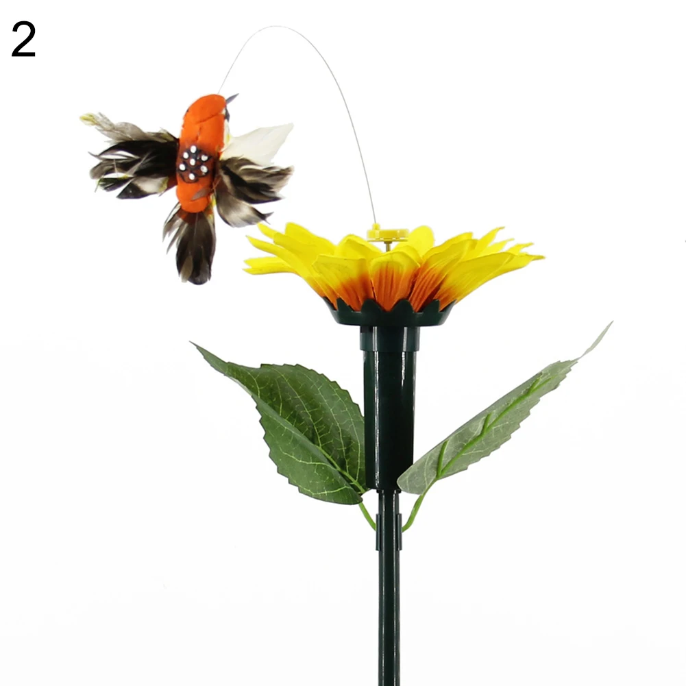 Details about   Solar Powered Flying Butterfly Bird Sunflower Yard Garden Stake Ornament Decor 