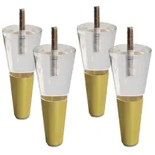 

Acrylic Bed Risers Clear Color | 4 Pack Tapered Elevator Up to 4.7 INCH Per Riser | Furniture Risers