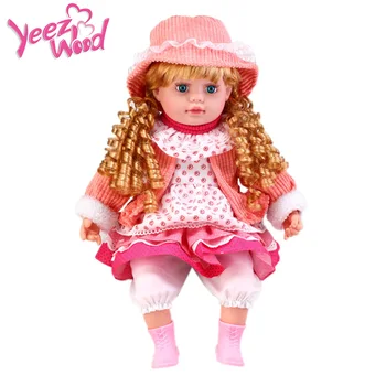 

Toddler Baby Doll Girl Doll Princess Pink flower Dress Hat Rag Dolls Beautiful Boneca Soft silicone Kids Playmate Toys for Baby
