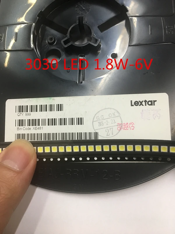 

500pcs for Lextar LED Backlight High Power LED 1.8W 3030 6V Cool white 150-187LM PT30W45 V1 TV Application 3030 smd led diode