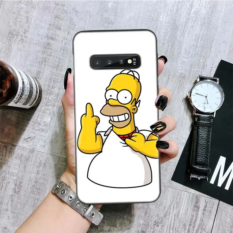 Забавный Homer J. Simpson черный чехол для телефона samsung Galaxy S10+ Plus Lite Note 10 9 8 S9 S8 J4 J6+ Plus S7 S6 Edge Capa