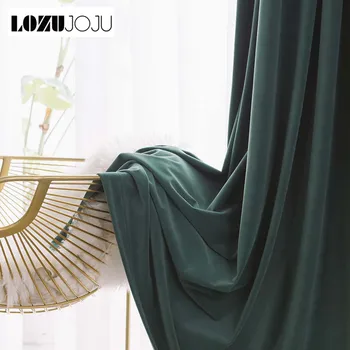 

LOZUJOJU High Shading Velvet Solid Curtains Thick Draperies Home Decor Luxury for Bedroom Windows All Match Modern Design