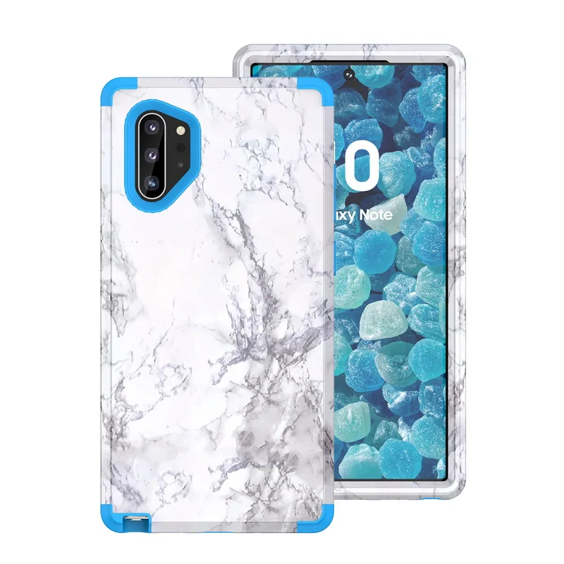 Ударопрочный мраморный чехол для samsung Galaxy Note 10 9 S9 S10 Plus S10+ Гибридный чехол 3 в 1 прочный защитный чехол для телефона