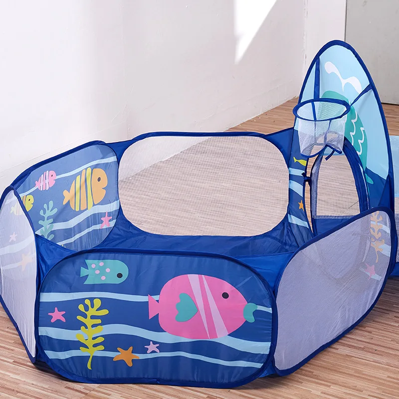 

Underwater World KID'S Tent Three-piece Set Small Fish Yurts Tent Reading Angle Toy House