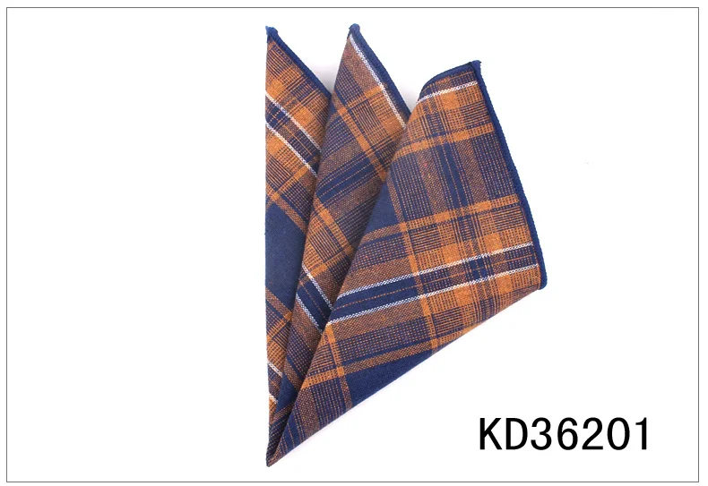 KD36201 Карманный платок для костюма для мужчин, клетчатый хлопковый носовой платок, мужские носовые платки, повседневные Костюмы, квадратный платок, полотенца, вечерние шарфы - Цвет: KD36201