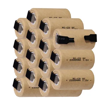 

15 pcs SC battery screwdriver electric drill SubC batteria nicd 1.2V 2200mAh Ni-Cd accumulator