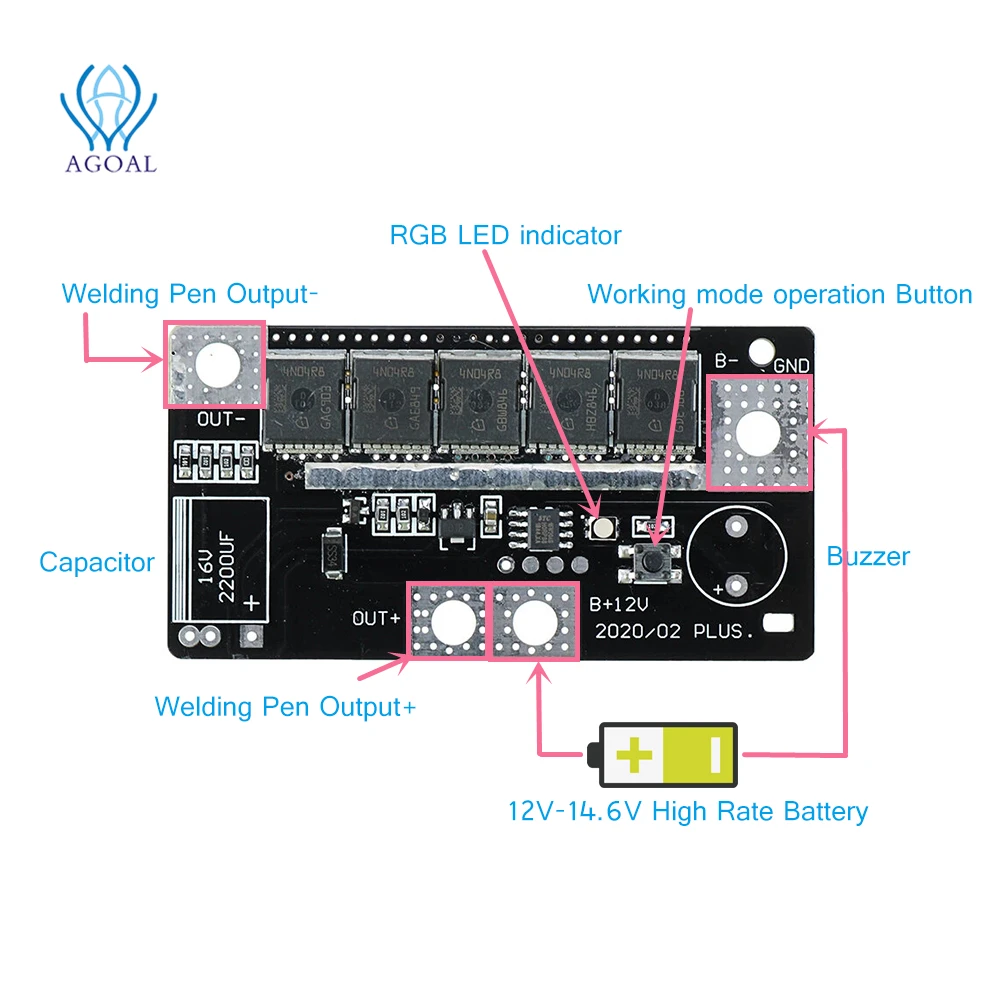 18650 / 26650 DIY Портативный 12V Батарея машина для точечной сварки накопленной печатная