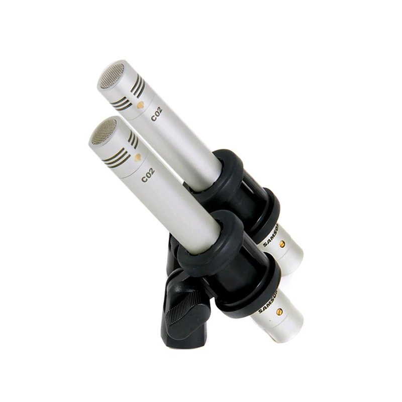 Pair Samson C02 Small Diaphragm Condenser Microphone Piano Percusses Stereo  Music Pick up Microphone Pencil Type For Recording
