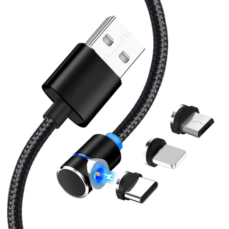 

LED USB Magnetic Cable For iPhone X Xr Xs Max Micro USB Cable Type c Fast Magnetic usb Charging Cable For Samsung S9 Xiaomi