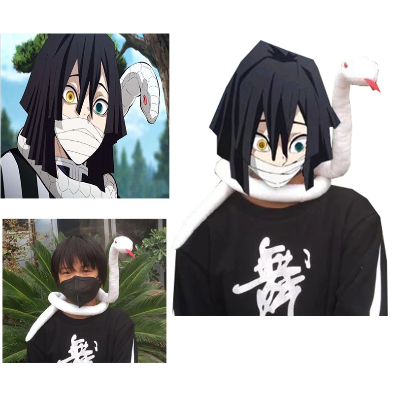 Аниме Demon Slayer Kimetsu No Yaiba Iguro Obanai Косплей костюмы белые реквизиты змея | Тематическая