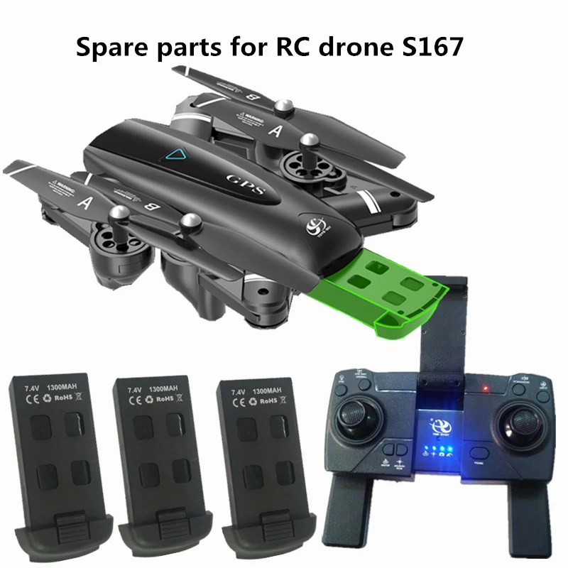 S167 Drone accessoires d'origine 7.4V 1300mAh batterie hélice et autres pièces de rechange pour S167 GPS Drones