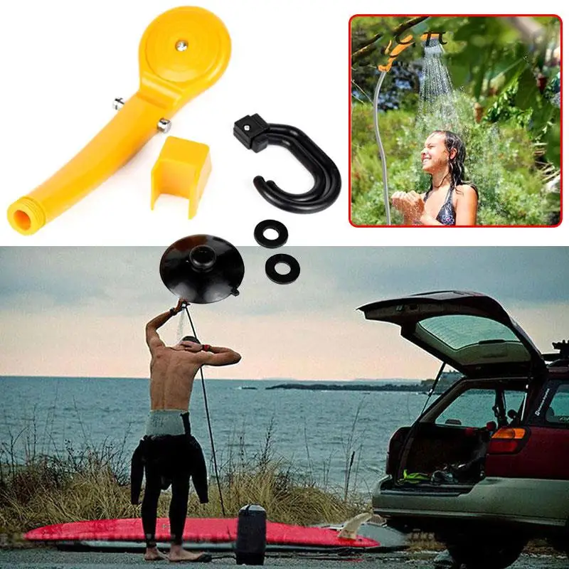 Cabeça de Chuveiro ao ar Arruela com Tubo de Água Portátil Elétrica Borracha Amarelo Carro Livre Caravana Van 12 v 7 High Quality Esporte e Lazer