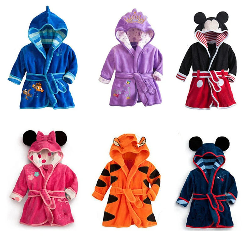 Baby Robe For Girls Children's bathrobe minnie Soft Velvet Boys Robes Sleepwear Pajamas Coral Kids Warm Children Clothes | Детская