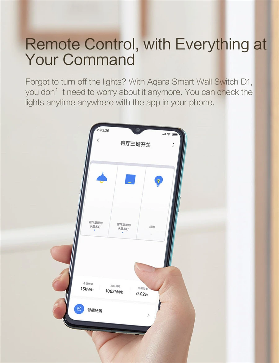 Aqara умный настенный выключатель D1 Zigbee Беспроводной пульт дистанционного