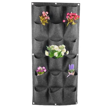

New 18 Pockets Non-Woven Planting Bag Garden Vertical Hanging Wall Green Plant Breathable Planting Grow Bags For Home Gardening