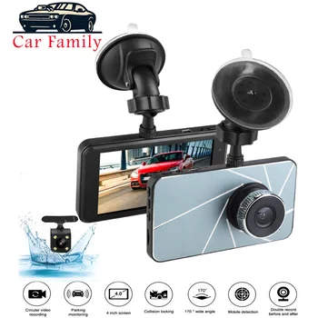 

Car Family 2019 New Car DVR Camera Mini 4 inch Full HD 1080P Car Camera Dual Lens Night Vision Auto 24H Parking Monitor Dash cam