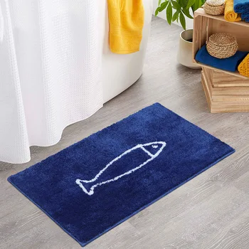 

Simple Fish Cartoon Foot Carpet Bathroom Non-slip Mat Creative Doormat Bath Soft Floor Carpet Comtable Area Rug Home L