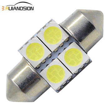 

2pcs Car Interior Light 28mm 5050 4SMD LED Bulbs C5W Festoon Vanity Mirror Dome Reading Door Number Footwell Light White 12v