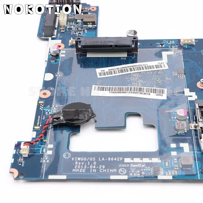 Материнская плата NOKOTION для ноутбука Lenovo IdeaPad G510 11S90003691 VIWGQ /GS LA 9642P материнская GMA HD