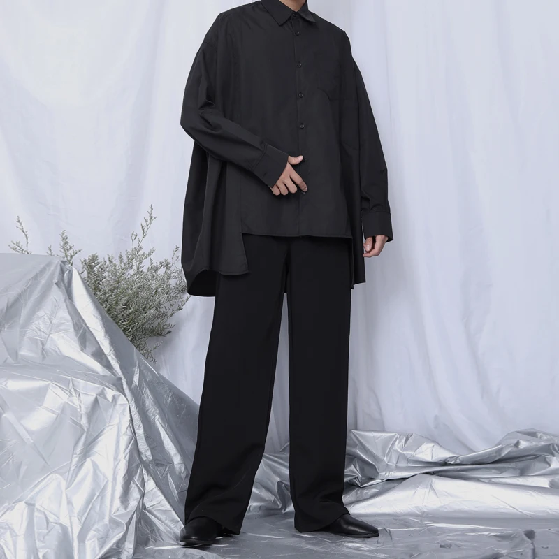 S~ 5XL! Размер на заказ плюс новая мужская одежда стильная личность GD средняя длина свободная повседневная сшитая рубашка с длинными рукавами