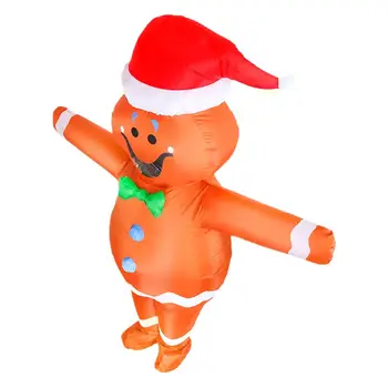 

Christmas Party Funny Cartoon Inflatable Gingerbread Man Costume Festival Holiday Carnival Halloween Cosplay Suit
