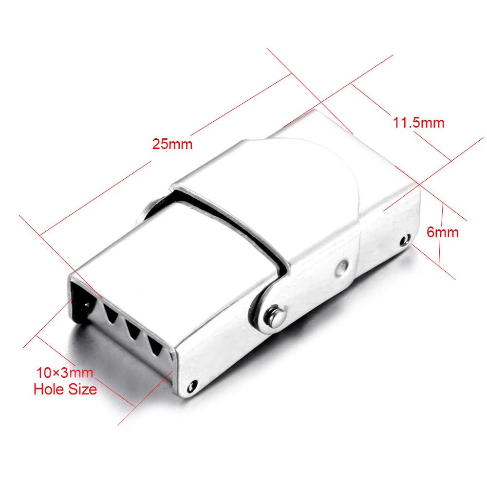 10 шт. застежка из нержавеющей стали обжимной челюсти крюк часы ремешок застежки для кожаный браслет ювелирных изделий DIY разъемы пряжки поставки - Цвет: Fit 10x3mm