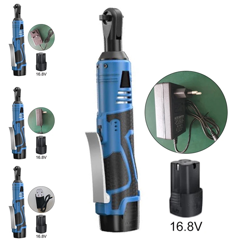 16.8V 60NM Wireless Rechargeable Electric Ratchet Wrench Kit W/ Battery Charger 1*Wrench 1*Battery 1*Charger Durable And Pract