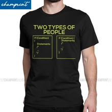 Programación de tipos de personas camisetas para hombres empollón de los ordenadores friki programador codificador código camiseta retro regalo ropa
