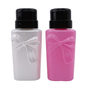 

Remover Cleaner Make Up Refillable Container200ml Pink White Pump Liquid Alcohol Pressure Empty Nail Polish Dispenser Bottles