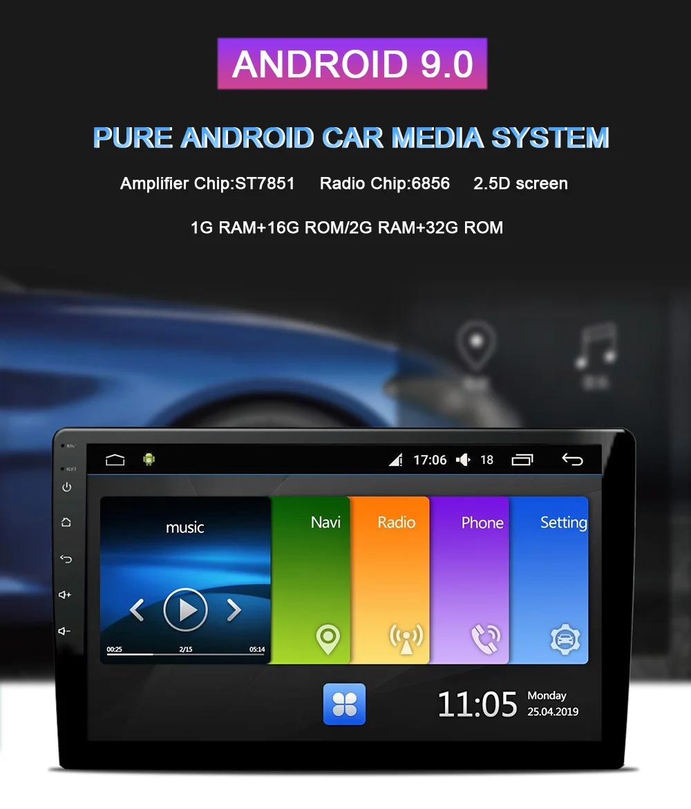 Funrover 2 din Android 9,0 автомобильный dvd 2.5D HD 10," автомобильный радиоприемник с навигацией GPS Bluetooth мультимедийный плеер стерео для hyundai Tucson 2006-2013 2+32G