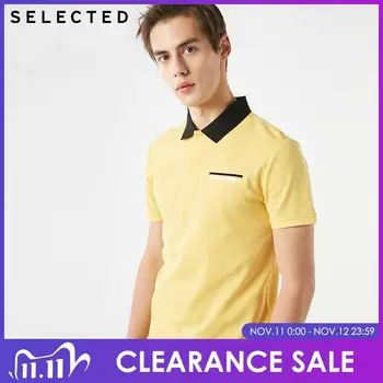 

SELECTED Mens Summer 100% Cotton Contrasting Turn-down Collar Short-sleeved Polo shirt|419106506