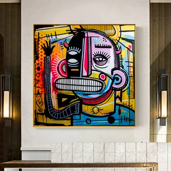 

Graffiti Street Art Poster Joachim Abstract Colorful Face Canvas Painting Wall Art Pictures For Living Room Decoration No Frame