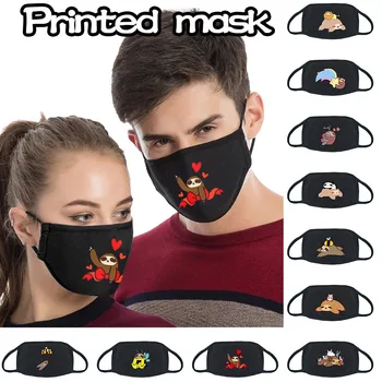 

2020 Fashion Chic Sloth Print Face Mask Breathable Soft Comfort Mouth Mask Dustproof Haze Protective Mask Washable Reusable Mask