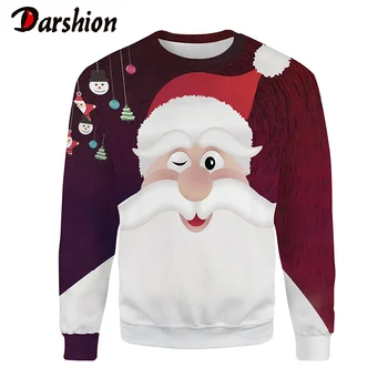 

Santa Claus Printing Pullovers Hoodies Men Christmas Clothes Funny 3D Printed Unisex Hoodie Tops Outwears Long Sleeve Sweatshirt