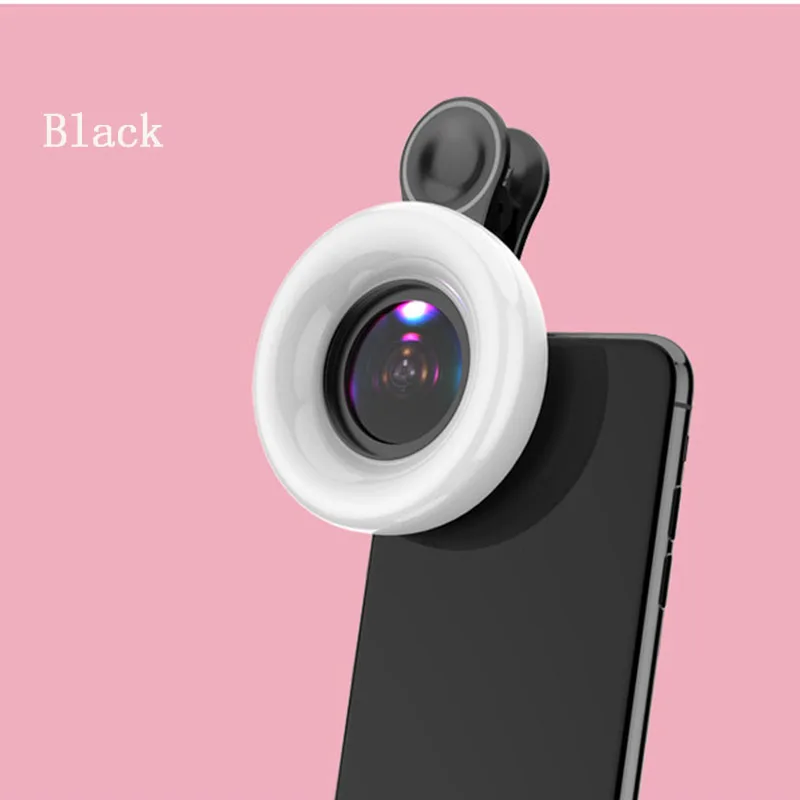 Universal 3-in-1 Fisheye Wide Angle Phone Lens Macro Fill Light Macro Mobile Phone Lens For All Smartphones iphone 13 pro max cell phone zoom lens