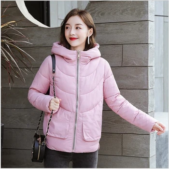

Winter Jacket Women Cotton Padded Short coat 2019 New Girls Hooded Warm female Parkas thick Winter Coat Women R306