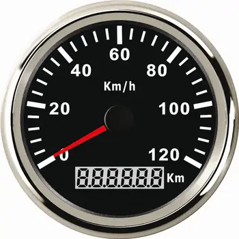 

Pack of 1 85mm GPS Speedometers 0-120km/h Waterproof GPS Speed Odometers IP65 9-32V with Antenna for Auto Truck Boat RV Black