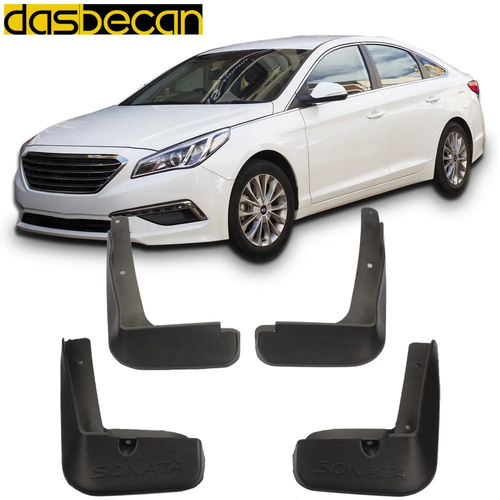 

Dasbecan 4pcs Auto Carbon Mudguards Mud Flaps Front/Rear Splash Guards Car Flares Fender For Hyundai Sonata 2014-2016