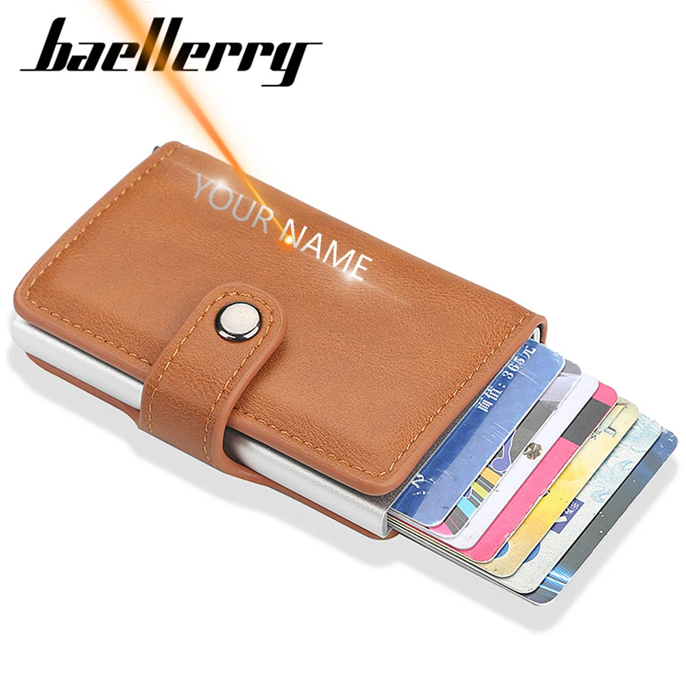 Мужские кошельки RFID Бесплатная гравировка качество Rfid держатель для карт