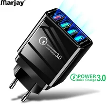 Marjay USB зарядное устройство Быстрая зарядка мобильного телефона быстрая настенная зарядка EU US UK QC 3,0 штепсельный адаптер для iPhone huawei mate 30Pro
